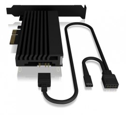 Karta PCIe z gniazdem M.2 M-Key dla jednego dysku SSD M.2 NVMe, podświetlenie ARGB IB-PCI224M2-RGB