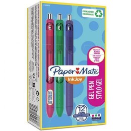 Długopis żelowy Paper Mate Inkjoy TK12 Kolor Zielony Fioletowy Różowy 0,7 mm (12 Sztuk)