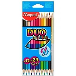 Kredki Maped Duo Color' Peps	 Wielokolorowy 12 Części Podwójny punkt (12 Sztuk)