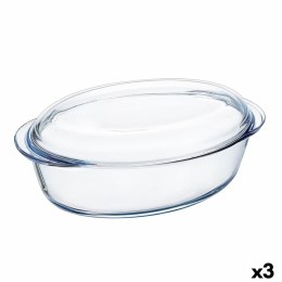 Naczynie do Piekarnika Pyrex Classic Vidrio Z pokrywką Przezroczysty Szkło 33 x 20 x 10 cm (3 Sztuk)