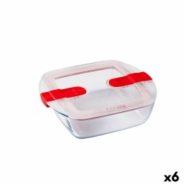 Hermetyczne pudełko na lunch Pyrex Cook&heat 1 L 20 x 17 x 6 cm Czerwony Szkło (6 Sztuk)