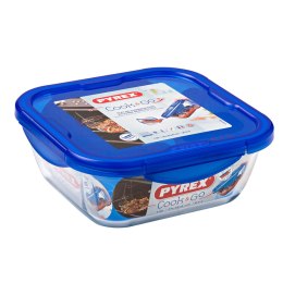 Hermetyczne pudełko na lunch Pyrex Cook & go 21 x 21 x 9 cm Niebieski 1,9 L Szkło (6 Sztuk)