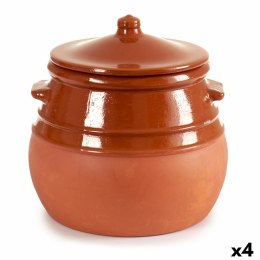 Garnek z Pokrywką Terakota 3,5 L 23 x 22 x 23 cm (4 Sztuk)