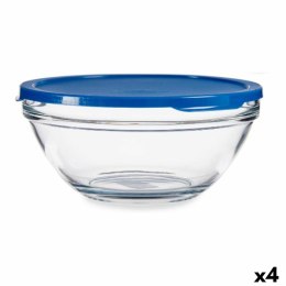 Okrągłe pudełko na lunch z pokrywką Chefs Niebieski 2,5 L 23,7 x 10,1 x 23,7 cm (4 Sztuk)