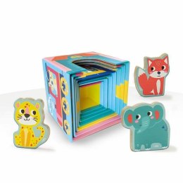 Playset SES Creative Block tower to stack with animal figurines 10 Części