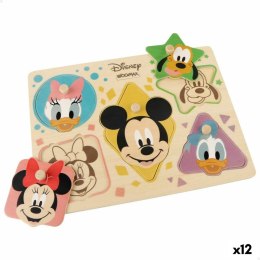 Drewniane Puzzle dla Dzieci Disney + 2 lat 5 Części (12 Sztuk)