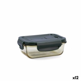 Hermetyczne pudełko na lunch Bidasoa Infinity Prostokątny 370 ml Żółty Szkło (12 Sztuk)