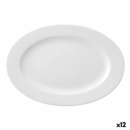 Płaski Talerz Ariane Prime Owalne Biały Ceramika 22 x 20 cm (12 Sztuk)
