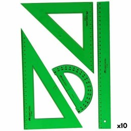Zestaw linijek Faber-Castell Kolor Zielony (10 Sztuk)