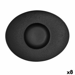 Talerz głęboki Bidasoa Fosil Czarny Ceramika Owalne 27,3 x 22,2 x 5,7 cm (8 Sztuk)