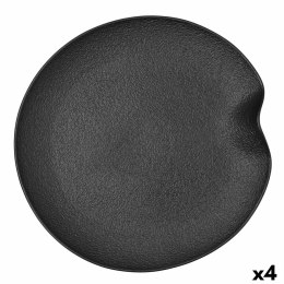 Tacka do przekąsek Bidasoa Fosil Czarny Ceramika Tlenek glinu 31,4 x 31,2 x 4 cm (4 Sztuk)