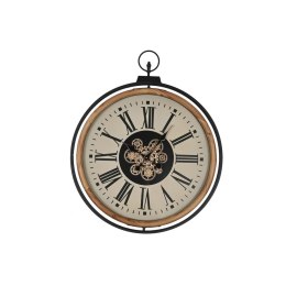 Zegar Ścienny Home ESPRIT Czarny Beżowy Złoty Naturalny Metal drewno sosnowe 74 x 9 x 91 cm