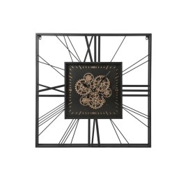 Zegar Ścienny Home ESPRIT Czarny Złoty Metal Szkło 80 x 8 x 80 cm