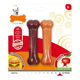 Gryzak dla psa Nylabone Extreme Chew Twin jabłko Ser Hamburgery Rozmiar S Nylon (2 pcs)