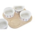 Zestaw do przystawek DKD Home Decor Niebieski Naturalny Bambus Kamionka Śródziemnomorski 19,7 x 19,7 x 1 cm (5 pcs)