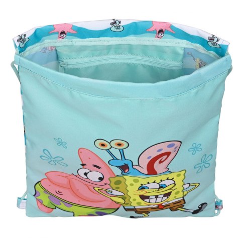 Worek na buty ze sznurkami Spongebob Stay positive Niebieski Biały 26 x 34 x 1 cm