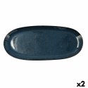 Półmisek Kuchenny Bidasoa Ikonic Ceramika Niebieski (36 x 16 cm) (Pack 2x)