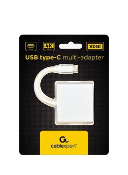 Adapter USB typ C srebrny USB C, USB A 3.0, HDMI
