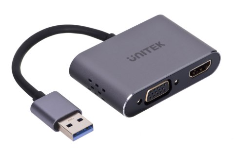 UNITEK ADAPTER USB-A - HDMI & VGA, FULLHD, M/F