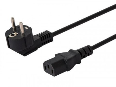 Kabel zasilający Schuko męski - IEC C13, kątowy 1,8m, wielopak 10 szt. CL-98