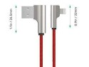 CB-AL01 Red OEM nylonowy kabel USB - Lightning | 2m | wtyki 90 stopni | certyfikat MFi