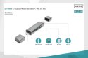 Czytnik kart 3-portowy USB Typ C/ USB 3.0 SuperSpeed SD Micro SD HQ aluminium Szary