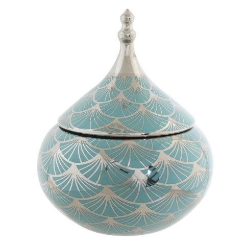 Szkatułka DKD Home Decor Biały Złoty Porcelana Orientalny Chromowanie 18 x 18 x 22 cm