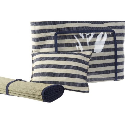 Torba na plażę DKD Home Decor 55 x 17 x 35 cm Płótno Czerwony Niebieski PVC (2 Sztuk)