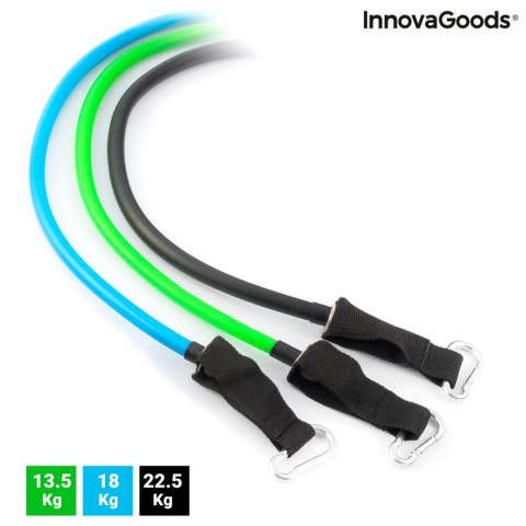 Zestaw Gum Oporowych z Akcesoriami i Przewodnikiem po Ćwiczeniach. Tribainer InnovaGoods 3 Sztuk
