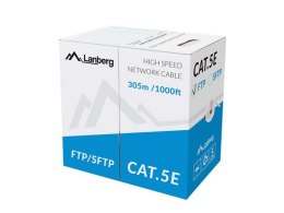 Kabel sieciowy Lanberg LCF5-11CU-0305-S (FTP; 305m; kat. 5e; kolor szary)