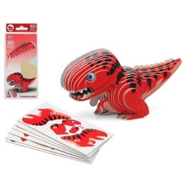 Puzzle 3D Dino 18 x 8 cm Czerwony