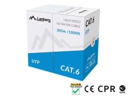 Kabel sieciowy Lanberg LCU5-11CU-0305-S (U/UTP - U/UTP ; UTP; 305m; kat. 5e; kolor szary)