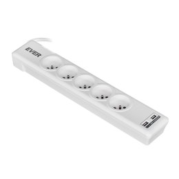 Listwa przeciwprzepięciowa Ever ELITE T/LZ11-ELI015/0000 (2 x USB, 5 x UTE; 10 A; 1,5m; kolor biały)