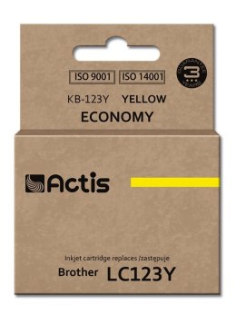 Actis KB-123Y Tusz (zamiennik Brother LC123Y/LC121Y; Standard; 10 ml; żółty)
