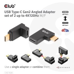 Adapter Club3D CAC-1528 USB Type-C Gen2 Angled Adapter set of 2 up to 4K120Hz M/F