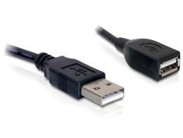 Kabel DELOCK 82457 (USB 2.0 typu A M - USB 2.0 typu A F; 0,15m; kolor czarny)