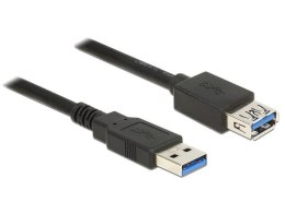 Kabel DELOCK 85058 (USB 3.0 M - USB 3.0 F; 5m; kolor czarny)
