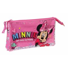 Piórnik Potrójny Minnie Mouse Lucky Różowy 22 x 12 x 3 cm