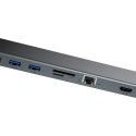 BASEUS ADAPTER 11W1 ENJOYMENT CATSX-G0G HUB USB-C DO 2X HDMI, 3X USB 3.0, VGA, RJ45, USB-C PD, SD/MICROSD, JACK 3,5MM