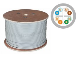 Kabel sieciowy A-LAN KIU6PVC500 (UTP; 500m; kat. 6; kolor szary)