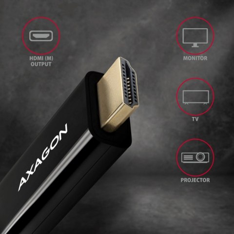 RVD-HI14C2 Adapter aktywny DisplayPort -> HDMI 1.4, 4K/30Hz, kabel 1,8m