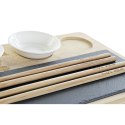 Zestaw do Sushi DKD Home Decor PC-186227 Biały Czarny Naturalny Bambus Deska Nowoczesny Orientalny 28,5 x 18,5 x 2,6 cm (9 Częśc