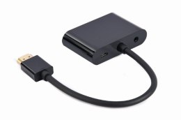 Adapter HDMI męski do HDMI żeński + VGA żeński z audio i dodatkowym portem zasilania