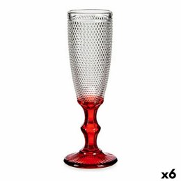 Kieliszek do szampana Czerwony Przezroczysty Punkt Szkło 6 Sztuk (180 ml)