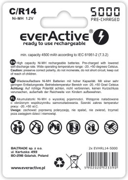 Zestaw akumulatorków everActive EVHRL14-5000 (5000mAh ; Ni-MH)