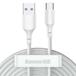 BASEUS KABEL USB/USB-C SIMPLE WISDOM, 40W, 5A, 1.5M BIAŁY