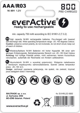 Zestaw akumulatorków everActive EVHRL03-800 (800mAh ; Ni-MH LSD)
