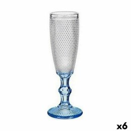 Kieliszek do szampana Punkt Niebieski Przezroczysty Szkło 6 Sztuk (180 ml)