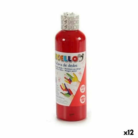 Malowanie palcami Pincello Czerwony 200 ml (12 Sztuk)