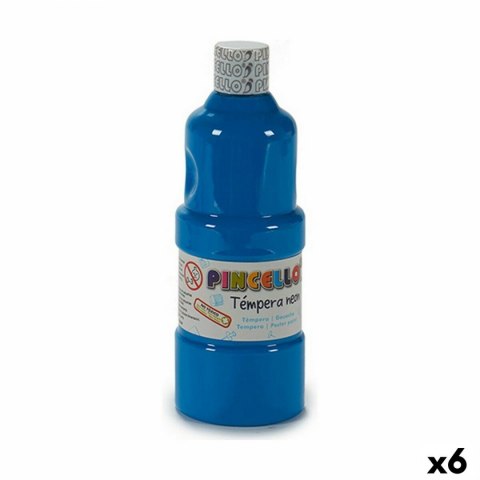Tempera Pincello Neon Niebieski 400 ml (6 Sztuk)